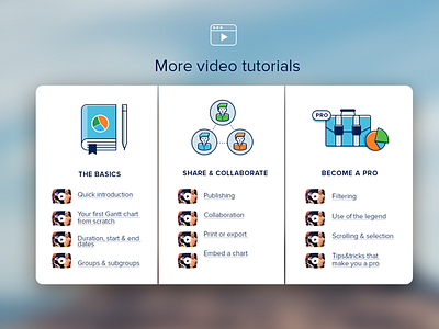 Video tutorials chart clean design cool interface friendly layout gant services simple solution ui useful things user experience ux web design