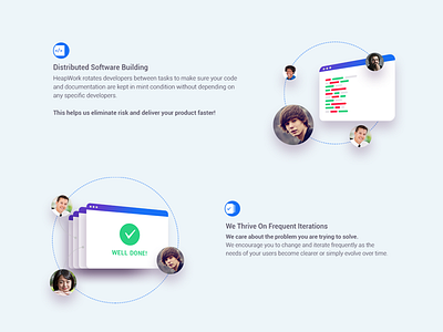 Who We Are flat illustration interface landing material design simple solution typography ui ux web design