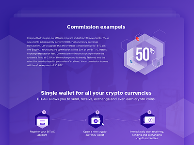 Affiliate ver bitcoin services blockchain change crypto currency interface landing material design ui ux web design