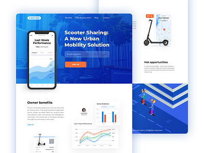 Mooving Landing autonomous blockchain decentralized landing page scooter services simple solution ui ux vehicle web design