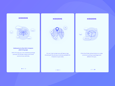 Missions app (splash screens) autonomous blockchain clean design crypto dav decentralized illustration mobile app services simple solution ui ux vehicle