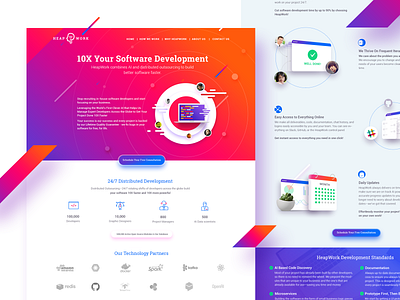 Heapworks landing page artificial intelligence clean design graphic design icons illustration interaction landing page design simple solution ui user experience ux web design web site