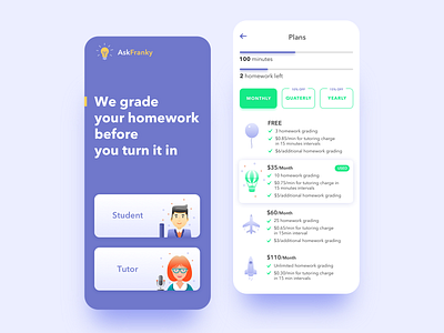 AskFranky clean design dashboard education app illustration interface mobile app design services ui user interface design ux