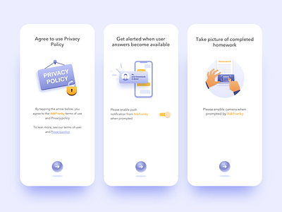 Ask Franky intro clean design education app icons illustration interface mobile app design product design services ui user interface design ux