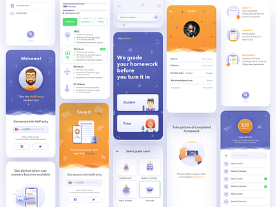 Af Sborka clean design education app icons illustration interface learning app mobile app mobile app design services ui user experience ux