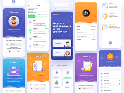 aa Sborka education app illustration interface mobile app mobile app design product design product illustration services simple solution ui usability user experience ux