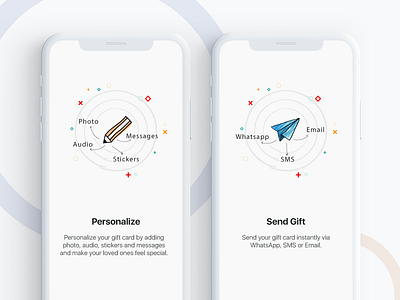 On boarding 01 app gift graphic illustration ios iphone mobile onboarding ui ux