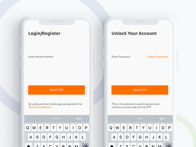 Login/Register account app create flat ios log in mobile sign up