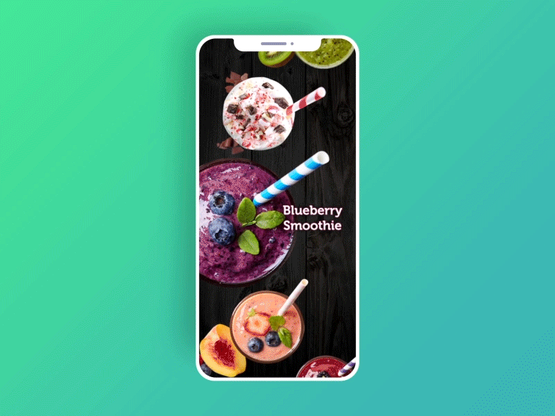 Trendy Juice Animation animation food app interaction menu selection modern trendy ui ux