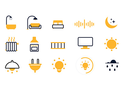 Icon set adobe illustrator app design graphic design icon design icon set iconography icons illustration smart home smart home app ui ui design uxui vector art