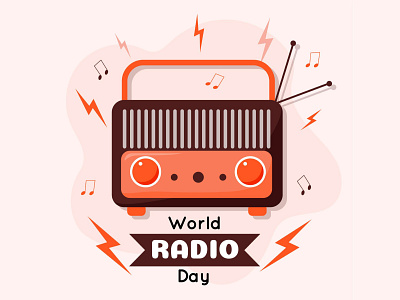 World radio day adobe art creativemind design graphic illustration illustrator minimal radio vector
