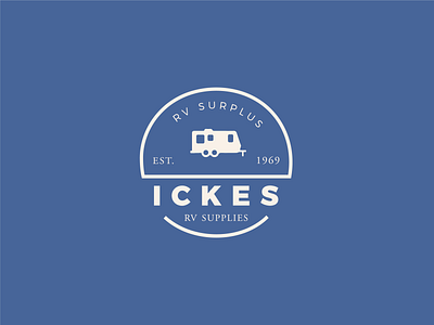 Ickes RV Surplus Logo Design branding design graphic design illustration logo typography vector