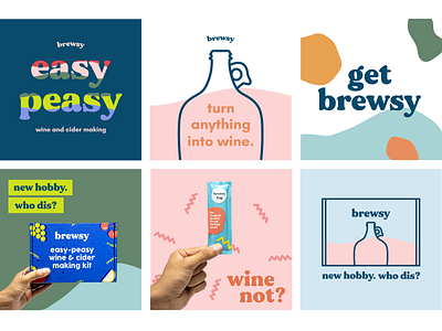 Social Concepts for Brewsy branding design graphic design illustration typography vector
