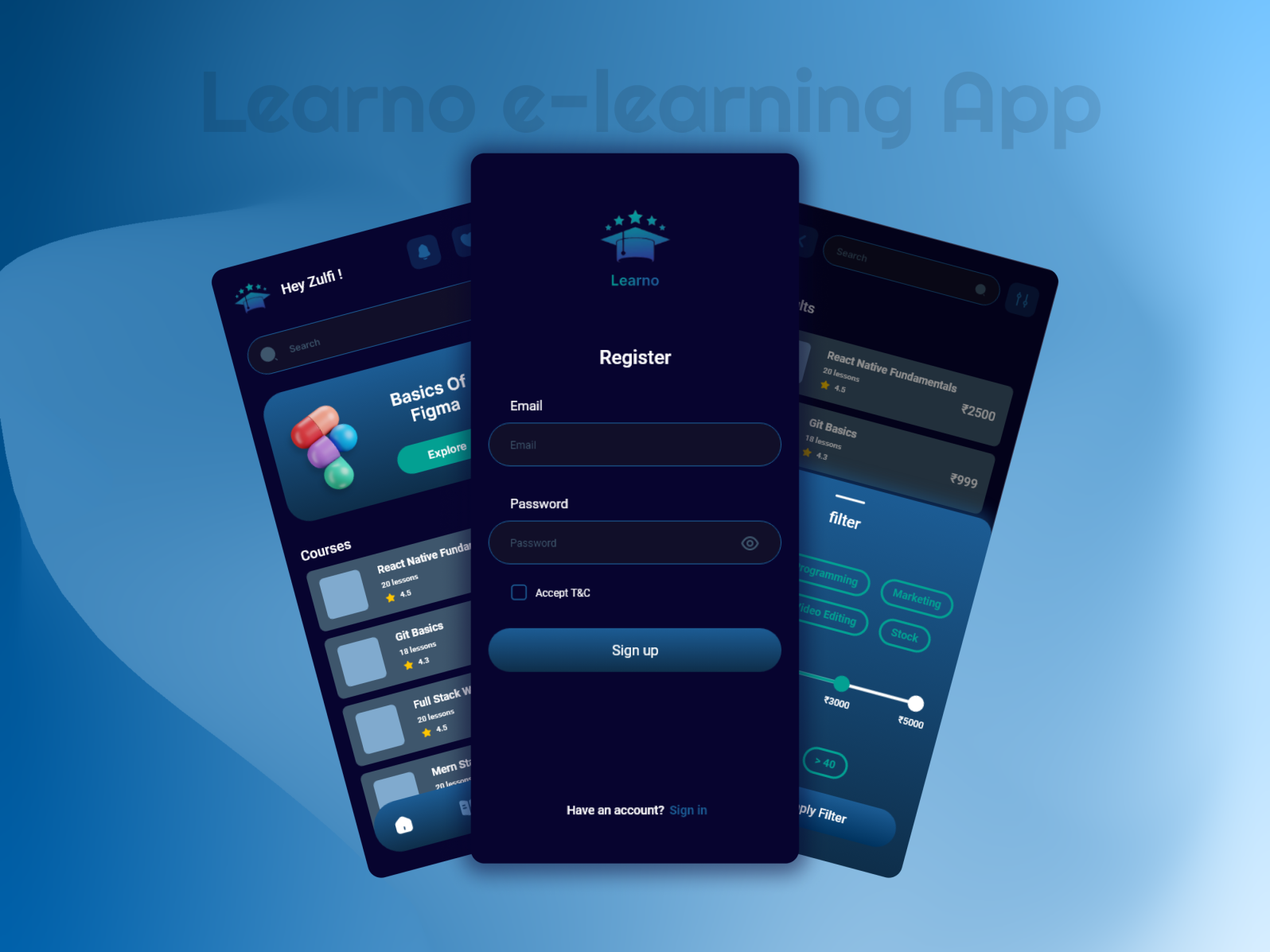 Learno e-learning App by MOHAMMED ZULFIKER on Dribbble