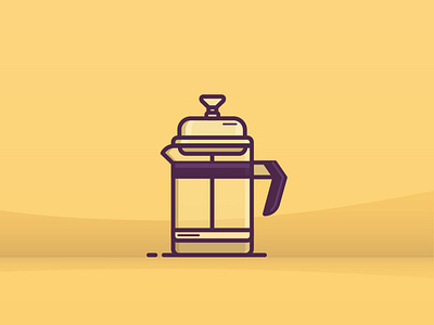 Coffee Plunger 2d coffee design flat icon illustration line office ui ux vector website