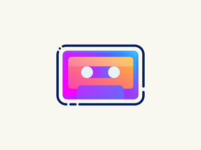 Retro Cassette 2d cassette colourful design icon illustration line music retro retro logo ui ux vector website