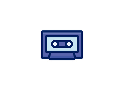 Cassette 2d cassette design flat icon illustration line music retro ui ux vector