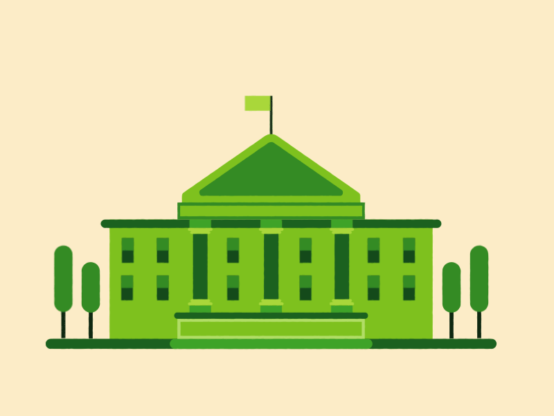 Hello Dribbble World 2d bank building gif icon illustration money trump ui usa ux vector