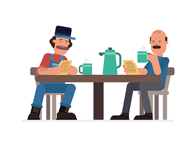 Negotiating a deal deal farmer flat illustration negotiation