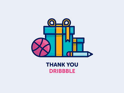 Thank you Dribbble 2016 best christmas design dribbble friends gift icon illustration inspiration thanks vector