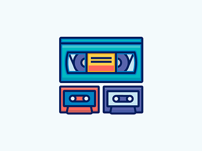 Retro Vhs & Audio Cassette 80s audiotape cool hipster icon illustration retro songs tape vector vhs