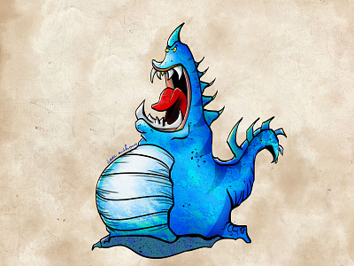 Creature alien character creature design dinosaur ghost illustration monster snail teeth