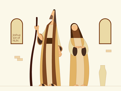 Joshua son of nun ;) bible character design illustration joshua line nun style