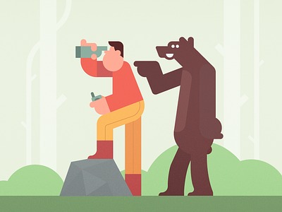 Any bear-y notice me ? animal bear character creature design forest hunter hunting illustration search vector wood