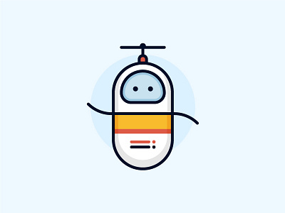 Space Bot bot design dish icon illustration line pet robot space stars ui vector