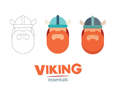 Viking Process character design flat icon line repost viking