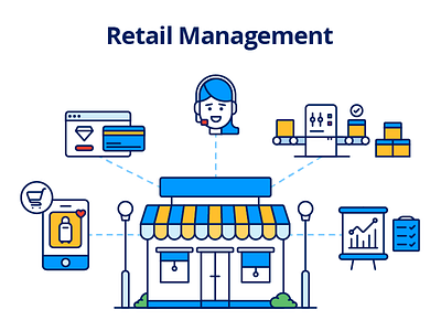 Retail Management design graphics icon illustration line management online repost retail ui ux