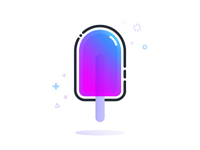 Popsicle cool flat icon illustration line popsicle summer vector