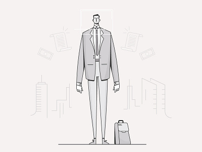 Style test 2d animation balance character city design flat illustration life office ux vector