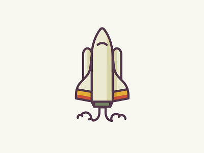 Retro Rocket 2d flat icon illustration launch shuttle space spot starwars ui ux vector