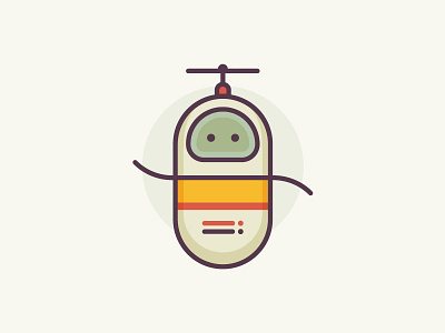 Retro Space Bot 2d flat icon illustration jedi robot space spot starwars ui ux vector