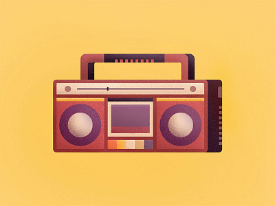 Retro Radio 2d cassette flat fm icon illustration line music radio retro ui vector