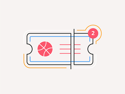 Win a Dribbble Invite 2d design icon illustration invite line ui ux vector win