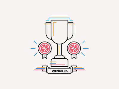 Dribbble Invite - Winners 2d champion design dribbble icon invite line medal prize trophy vector winner