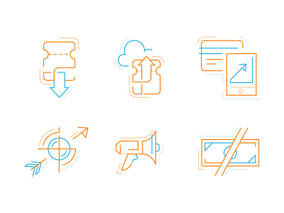 Icons 2d cloud design icon illustration line marketing ticket ui ux vector win