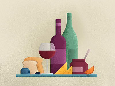 Have Wine, It'll Be Fine 2d cheese design flat illustration spot texture vector wine