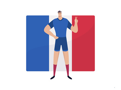 Well Done France 2d design flat france geometry goal icon illustration line soccer vector worldcup