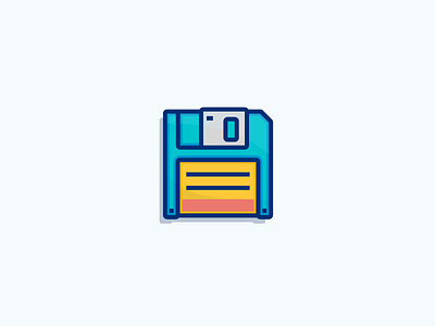 Save! computer design disk drive floppy icon illustration retro save storage vector