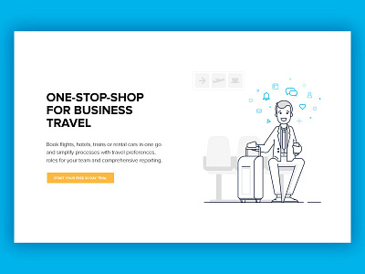 Website Illustrations - Comtravo 2d app branding character design flat icon illustration line travel travel app ui ux vector website