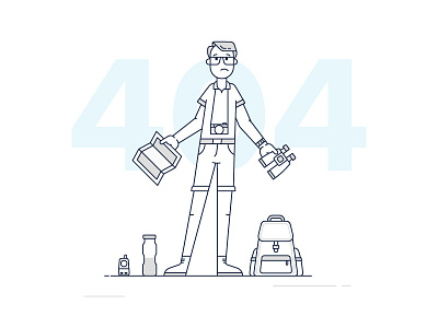 404 Uh Oh 2d 404 app character design icon illustration line page not found travel travel app traveller ui ux vector website