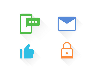 Icons 2d app cellphone chat design email facebook icon illustration like line lock up messenger mobile security app ui ux vector