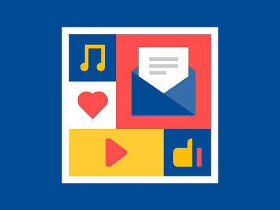 All Day Erryday 2d design email email app flat icon illustration like love music social media vector video youtube