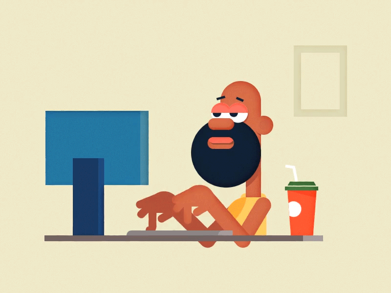 How people type... 2d ae animation character coffee design desk flat hands hipster illustration keyboard office people shopping typing ui ux vector work