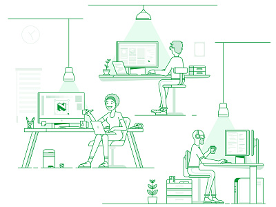 Illustrations for Nedbank 09 2d character coffee design flat illustration line office ux vector work