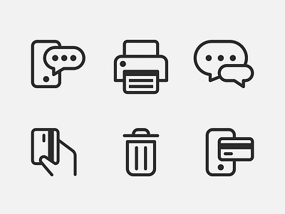 Icons 2d card chat creditcard debit card delete design flat icon iconography illustration line notification order payment print ui uiux vector