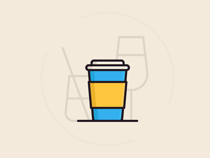 So it begins... 2d coffee design drink flat icon icondesign illustration line ui ux vector wine